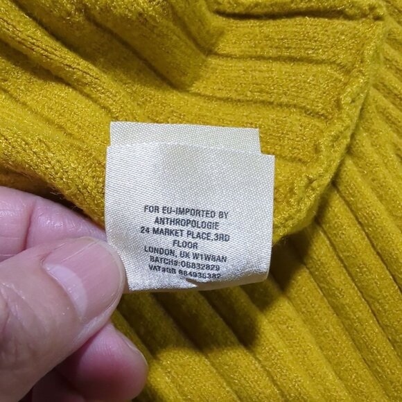 Moth By Anthropologie Mustard Yellow Turtleneck Sweater size XS Ribbed Knit - Picture 10 of 14